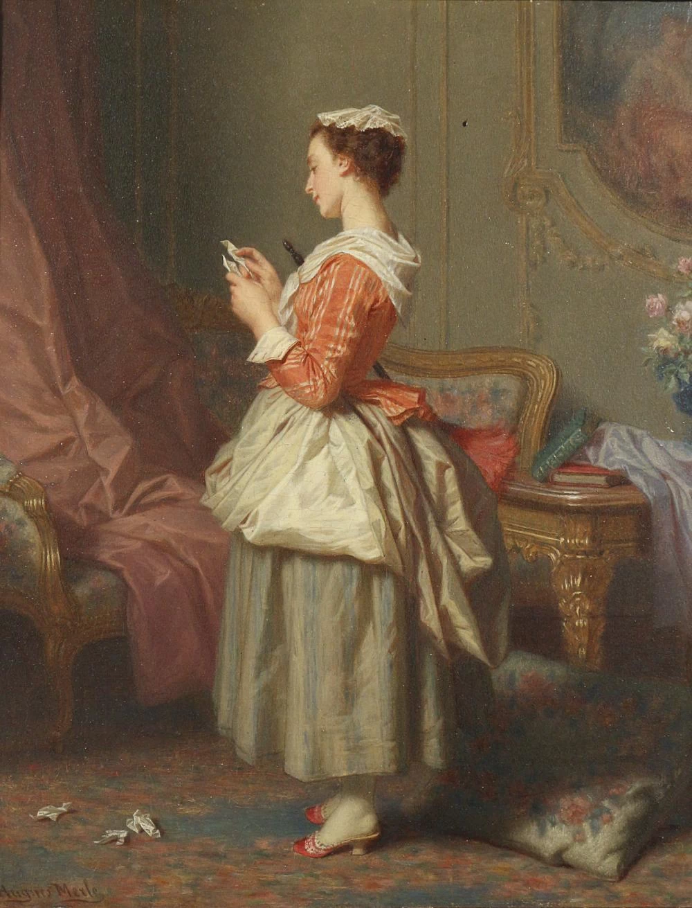 Scena d'interno con signora